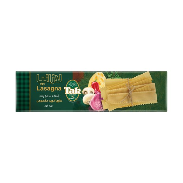 لازانیا شیاردار سریع پخت 250 گرمی تک ماکارون