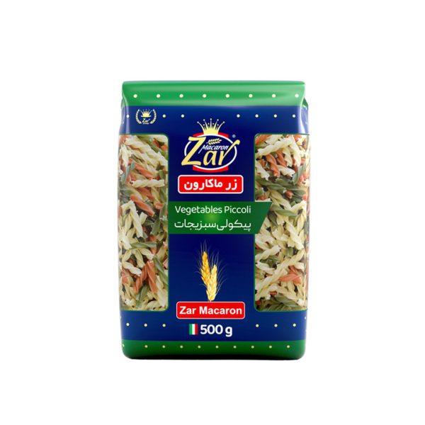 ماکارونی پيکولی سبزیجات 500 گرمی زرماکارون
