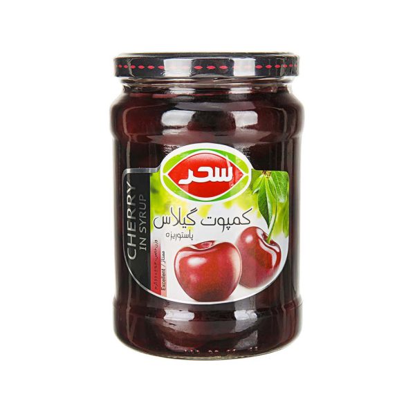 کمپوت گيلاس شيشه 660 گرمي سحر