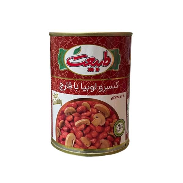 کنسرو لوبیا چیتی با قارچ 380 گرم طبیعت
