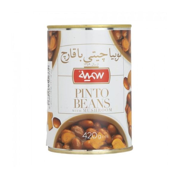 کنسرو لوبیا چیتی با قارچ 380 گرمی سمیه