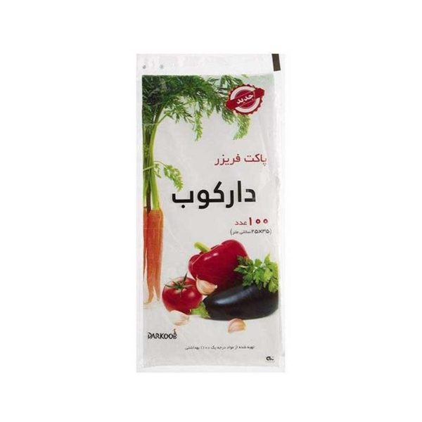 کیسه فریزر ساده 100 عددي 35*25 دارکوب