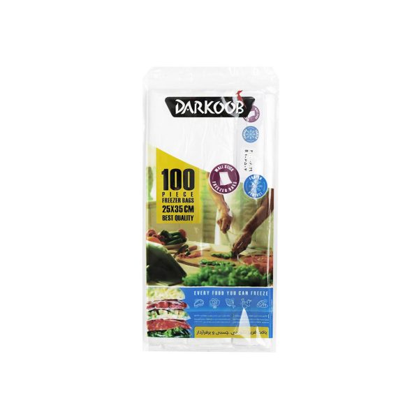 کیسه فریزر چسبی پرفراژ دار 100 عددي 35*25 دارکوب