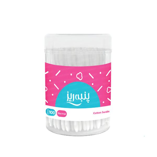 گوش پاکن ليواني چرخشي 100 عددي پنبه ريز